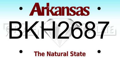 BKH2687 Arkansas License Plate