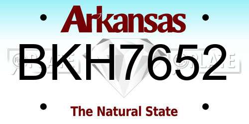 BKH7652 Arkansas License Plate