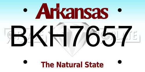 BKH7657 Arkansas License Plate