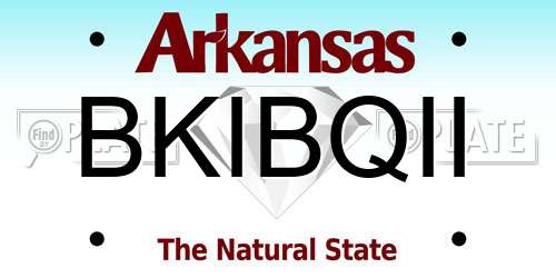BKIBQII Arkansas License Plate