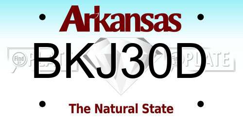BKJ30D Arkansas License Plate
