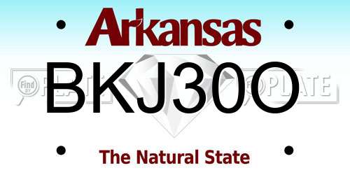 BKJ30O Arkansas License Plate