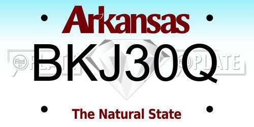 BKJ30Q Arkansas License Plate