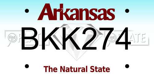 BKK274 Arkansas License Plate