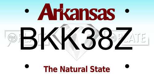 BKK38Z Arkansas License Plate