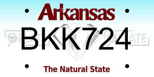 BKK724 Arkansas License Plate