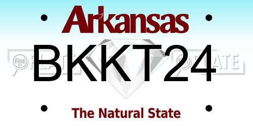 BKKT24 Arkansas License Plate