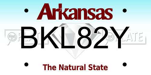 BKL82Y Arkansas License Plate