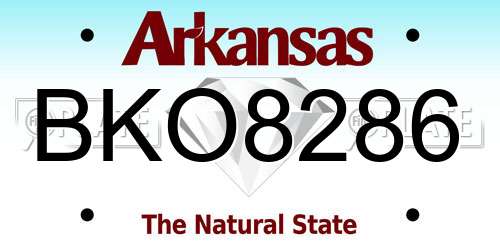 BKO8286 Arkansas License Plate