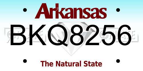 BKQ8256 Arkansas License Plate