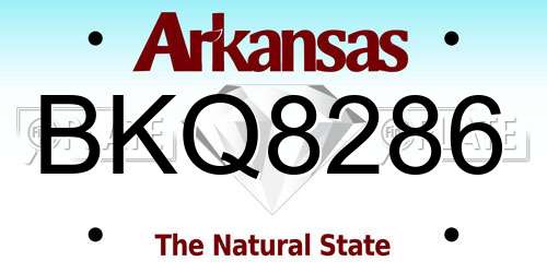BKQ8286 Arkansas License Plate