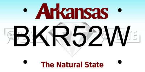 BKR52W Arkansas License Plate