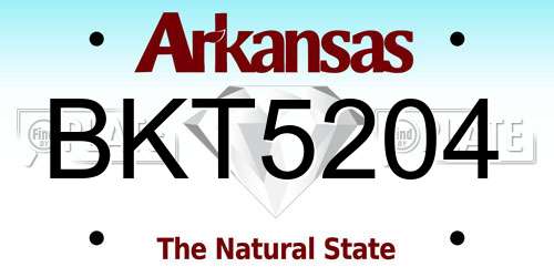 BKT5204 Arkansas License Plate