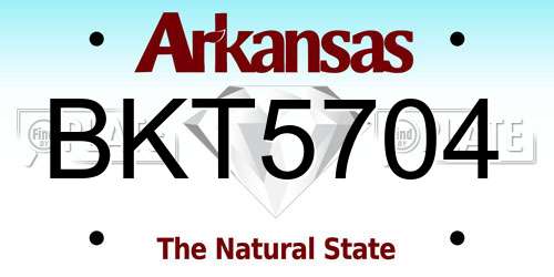 BKT5704 Arkansas License Plate