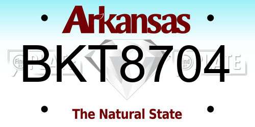BKT8704 Arkansas License Plate