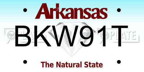 BKW91T Arkansas License Plate