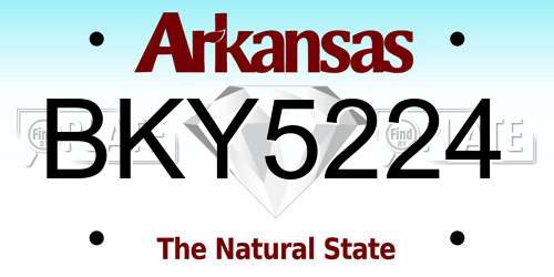 BKY5224 Arkansas License Plate