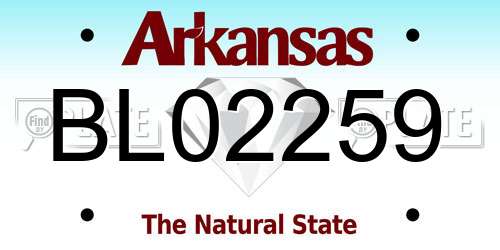 BL02259 Arkansas License Plate