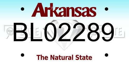 BL02289 Arkansas License Plate