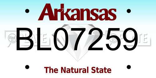 BL07259 Arkansas License Plate