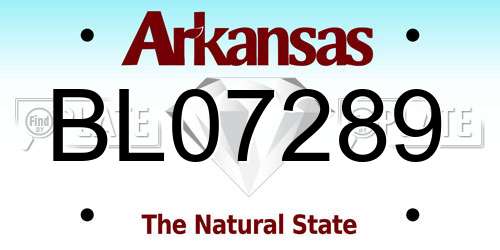 BL07289 Arkansas License Plate