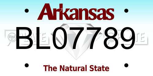 BL07789 Arkansas License Plate
