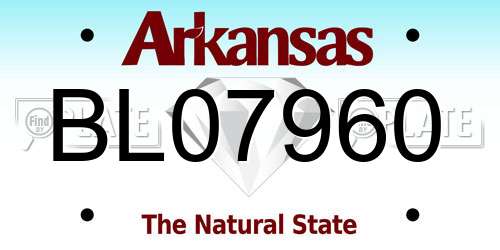 BL07960 Arkansas License Plate
