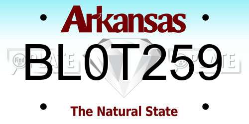 BL0T259 Arkansas License Plate