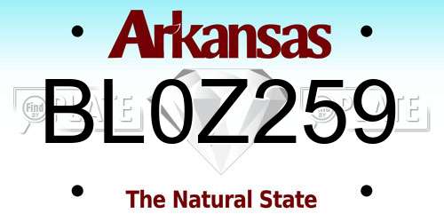 BL0Z259 Arkansas License Plate