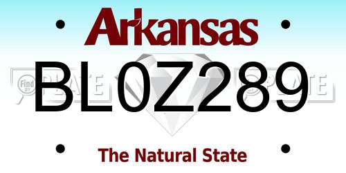 BL0Z289 Arkansas License Plate