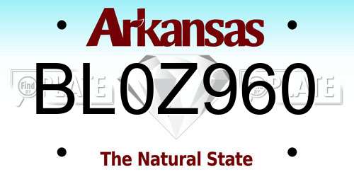 BL0Z960 Arkansas License Plate