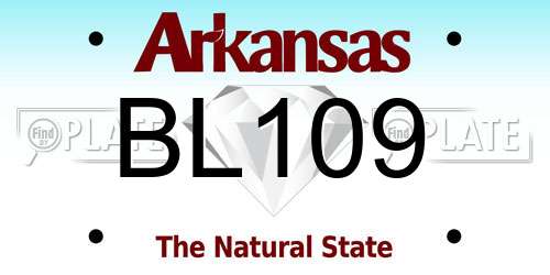 BL109 Arkansas License Plate