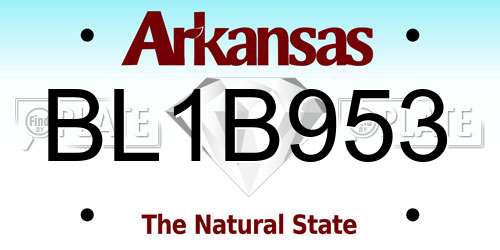 BL1B953 Arkansas License Plate