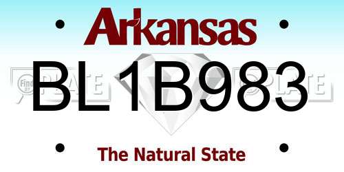 BL1B983 Arkansas License Plate