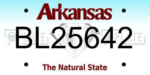 BL25642 Arkansas License Plate