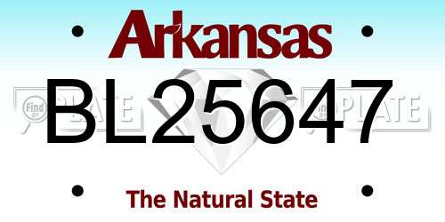 BL25647 Arkansas License Plate