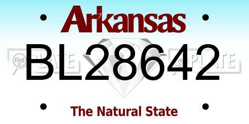 BL28642 Arkansas License Plate