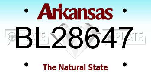 BL28647 Arkansas License Plate