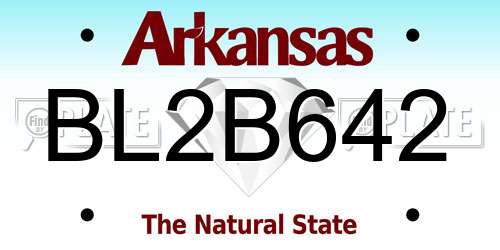 BL2B642 Arkansas License Plate