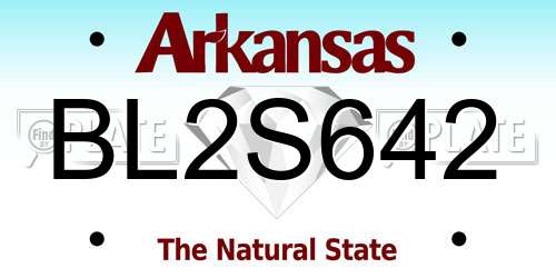BL2S642 Arkansas License Plate