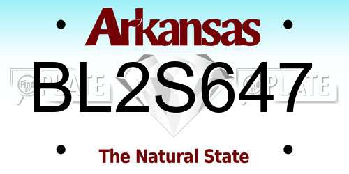 BL2S647 Arkansas License Plate