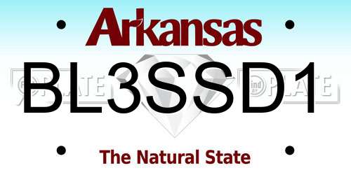 BL3SSD1 Arkansas License Plate
