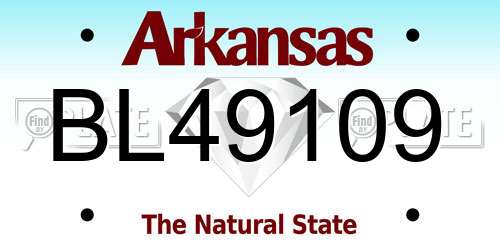 BL49109 Arkansas License Plate