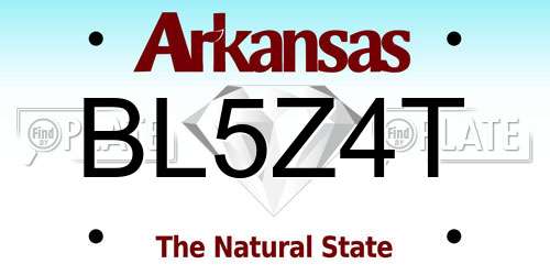 BL5Z4T Arkansas License Plate