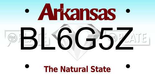 BL6G5Z Arkansas License Plate