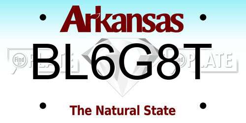 BL6G8T Arkansas License Plate
