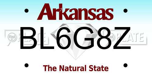 BL6G8Z Arkansas License Plate