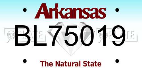 BL75019 Arkansas License Plate