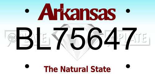BL75647 Arkansas License Plate