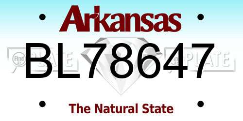 BL78647 Arkansas License Plate